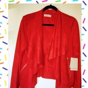 Faux - Suede Draped Jacket